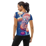 Ethereal in Dark Blue Women's Athletic T-shirt - BoxWood Board Designs - XS - -