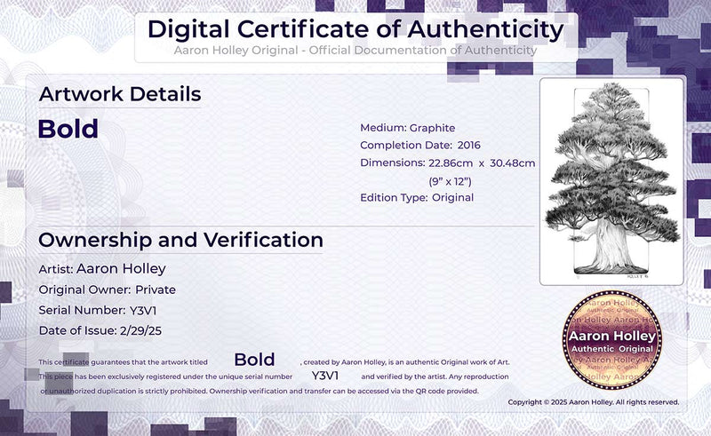 Digital Certificate of Authenticity-Bold