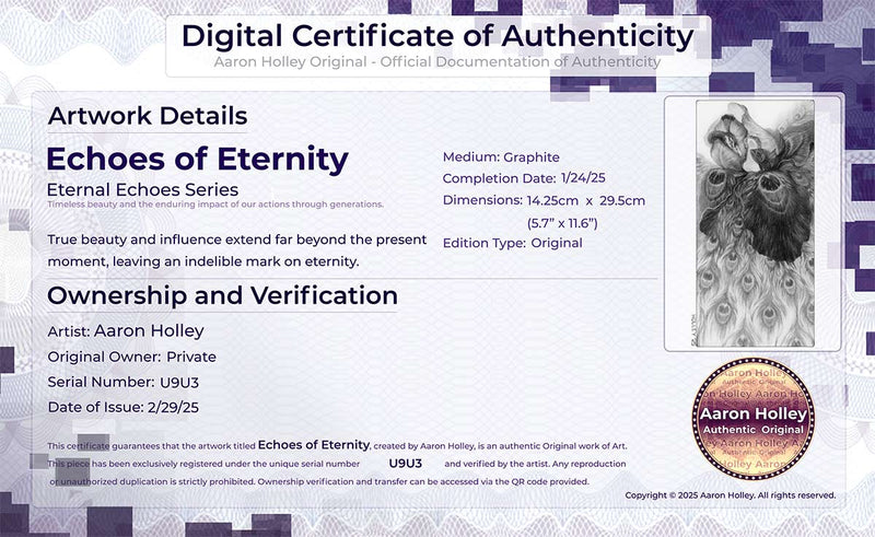 Digital Certificate of Authenticity-Echoes of Eternity