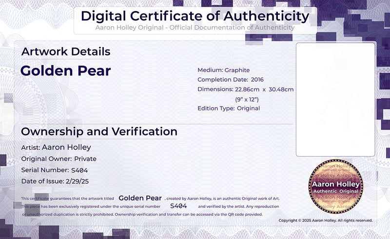 Digital Certificate of Authenticity-Golden Pear