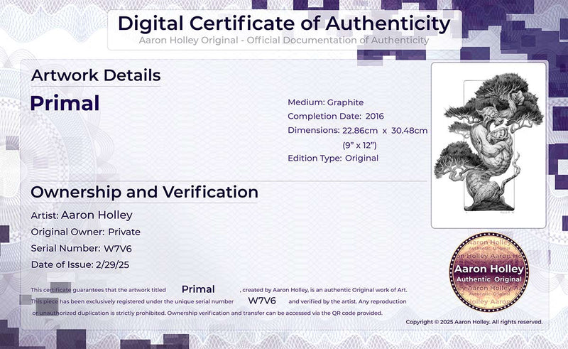 Digital Certificate of Authenticity-Primal