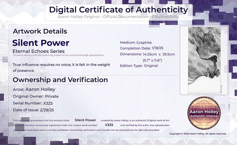 Digital Certificate of Authenticity-Silent Power