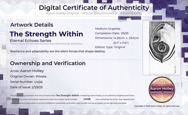 Digital Certificate of Authenticity-The Strength Within