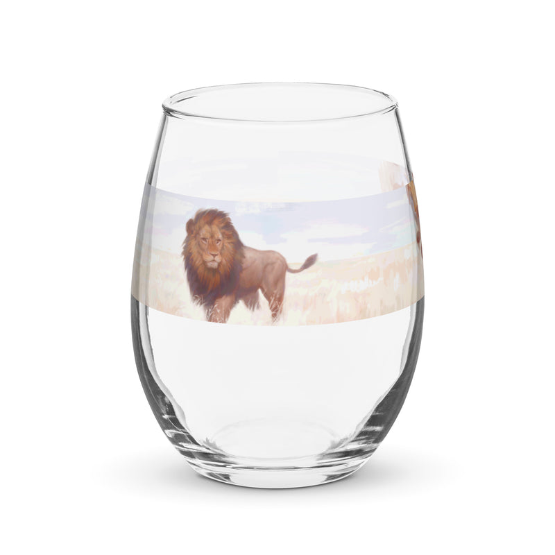 Lion Heart Stemless wine glass