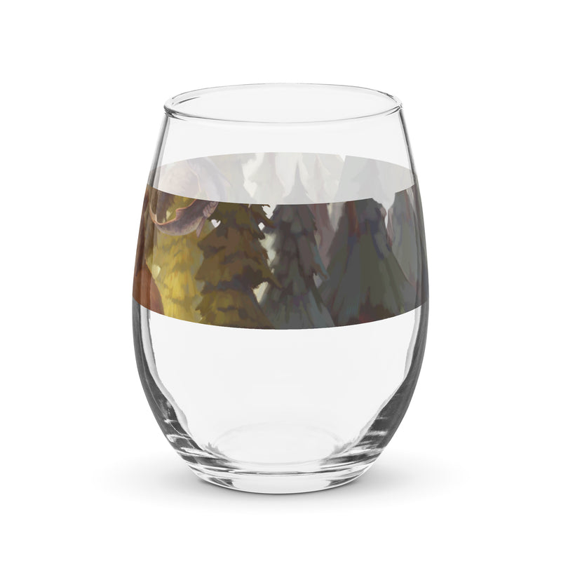 Bear Forest Stemless wine glass