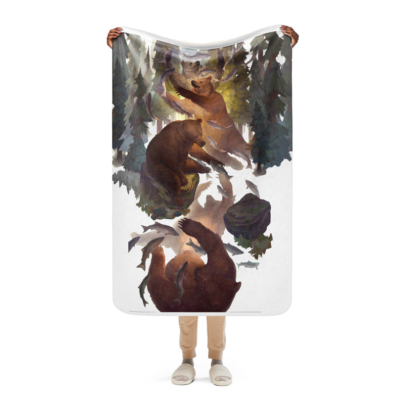 Bear Forest Sherpa blanket
