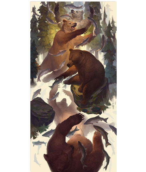 Bear Forest- CONVENTIONAL Fine Art Print - BoxWood Board Designs - 12" x 24" - - Thrive Print