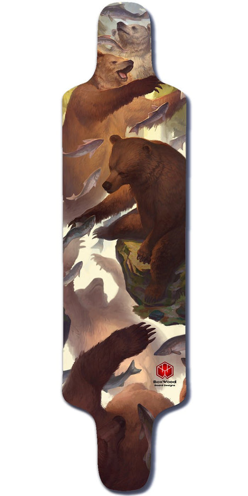 Bear Forest Longboard BARK - BoxWood Board Designs - 12" x 38" - - Longboard BARK