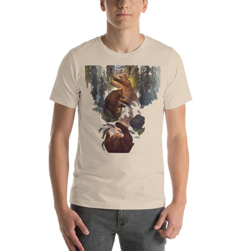 Bear Forest Short-sleeve unisex t-shirt - BoxWood Board Designs - Soft Cream - XS - -