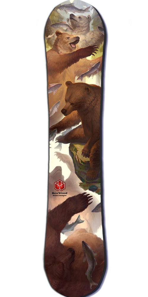 Bear Forest Snowboard BARK - BoxWood Board Designs - 141-150 - Gold - Snowboard BARK