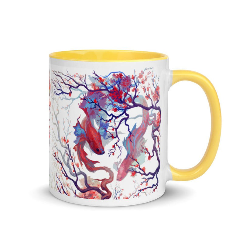 Ebb and Flow Mug with Color Inside - BoxWood Board Designs - Yellow - -