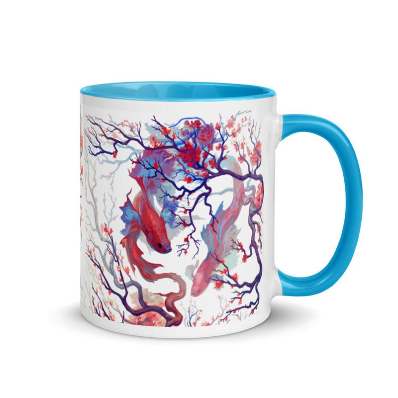 Ebb and Flow Mug with Color Inside - BoxWood Board Designs - Blue - -