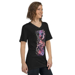 Ebb and Flow Unisex Short Sleeve V-Neck T-Shirt - BoxWood Board Designs - Black - XS - -