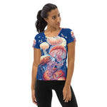 Ethereal in Dark Blue Women's Athletic T-shirt - BoxWood Board Designs - XS - -