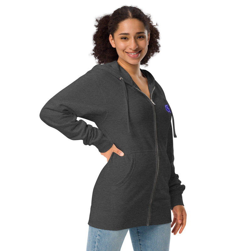 Transcendence Unisex fleece zip up hoodie - BoxWood Board Designs - Charcoal Heather - S - -