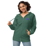 Transcendence Unisex fleece zip up hoodie - BoxWood Board Designs - Alpine Green - S - -