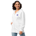 Transcendence Unisex fleece zip up hoodie - BoxWood Board Designs - White - S - -