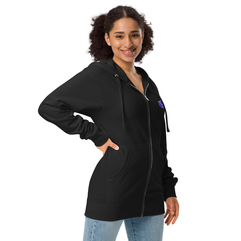 Transcendence Unisex fleece zip up hoodie - BoxWood Board Designs - Black - S - -