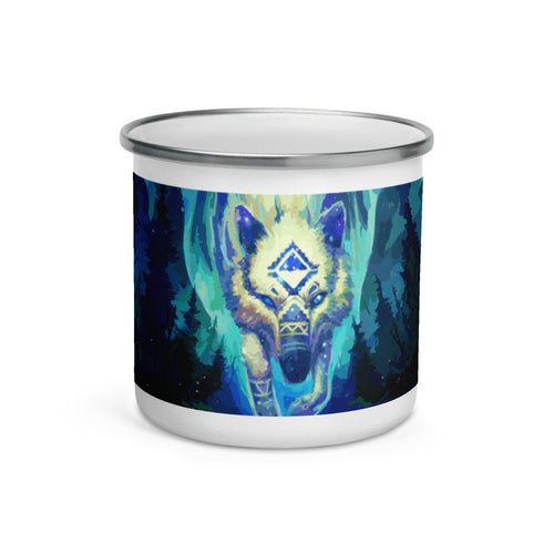 Wolf Star Enamel Mug - BoxWood Board Designs - - -