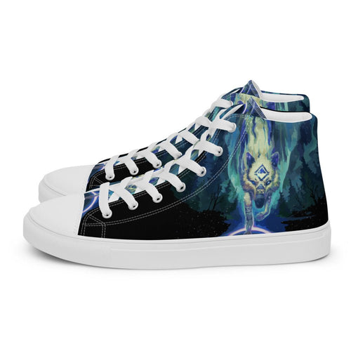 Wolf Star Men’s high top canvas shoes - BoxWood Board Designs - 5 - -