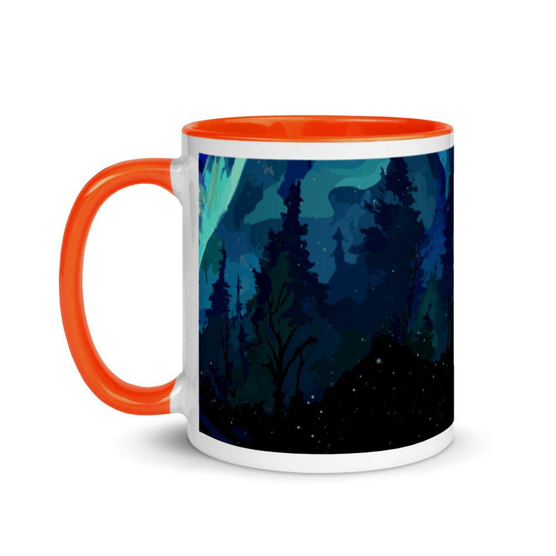 Wolf Star Mug with Color Inside - BoxWood Board Designs - Orange - -