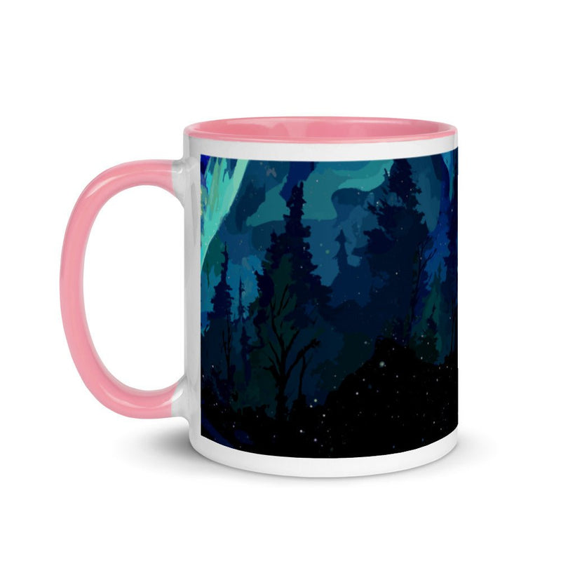 Wolf Star Mug with Color Inside - BoxWood Board Designs - Pink - -