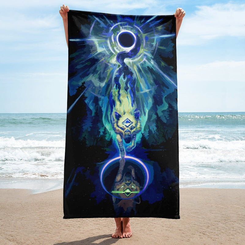 Wolf Star Sublimated Beach Towel - BoxWood Board Designs - - -