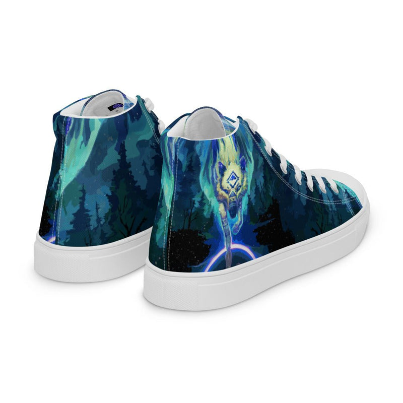 Wolf Star Women’s high top canvas shoes - BoxWood Board Designs - 5 - -